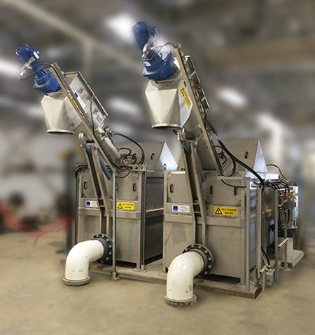 Two Flo-Drum screens in tank providing MBR pretreatment.