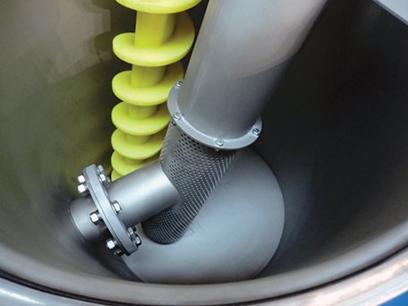 SINT screw removed from screen/transport tube for illustration purposes.